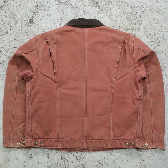 Vintage Carhartt WOMENS WJ097 VRS FADED Pink Detroit Jacket Size Large - Picture 4 of 16